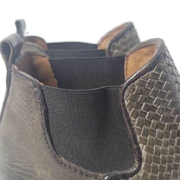 Sutro Seal of the Sutro San Francisco Woven Greenish Leather Booties Womens  6 - Picture 9 of 11